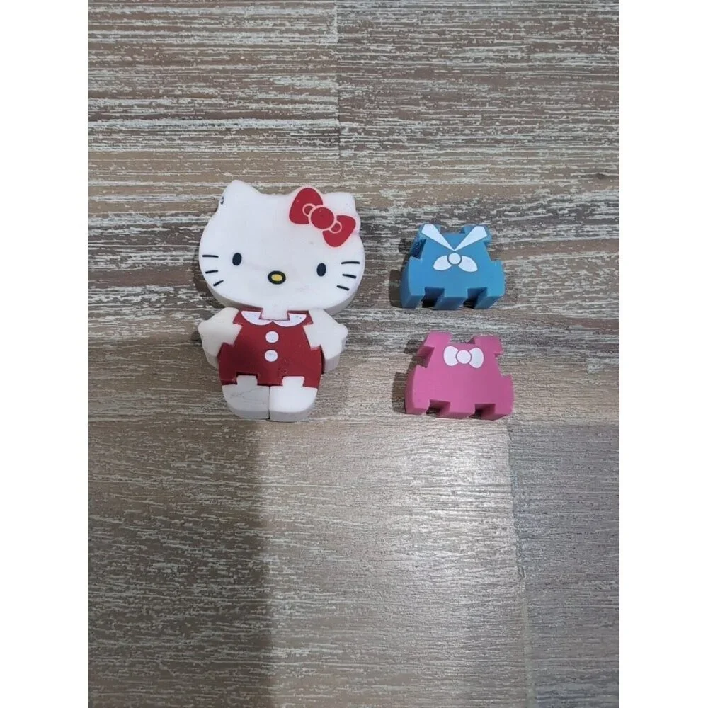 Hello Kitty Full Body Eraser Clothes Buildable Red Pink‎ Blue Dress